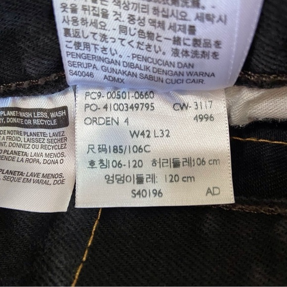 LEVI’S 501 men black button fly 100% cotton Plus size 42 - Picture 5 of 14